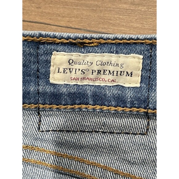 Big "E" Wedgie Skinny LEVI'S Premium Blue Jeans Size 18W MADE 2019 Button Fly - Picture 10 of 16
